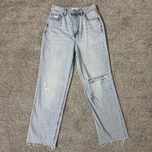 Pacsun Jeans Womens 27 Light Wash 90s Boyfriend High Rise Distressed Denim